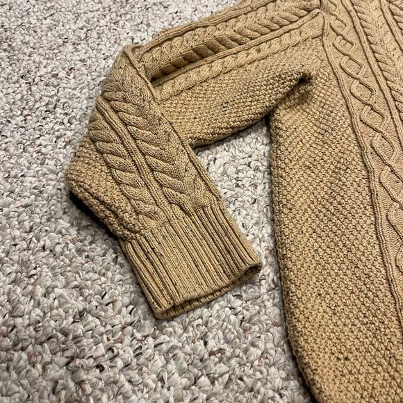 LL Bean Men's Heritage Soft Cotton Fisherman Sweater Sz L Cotton Cable Knit - Picture 3 of 5
